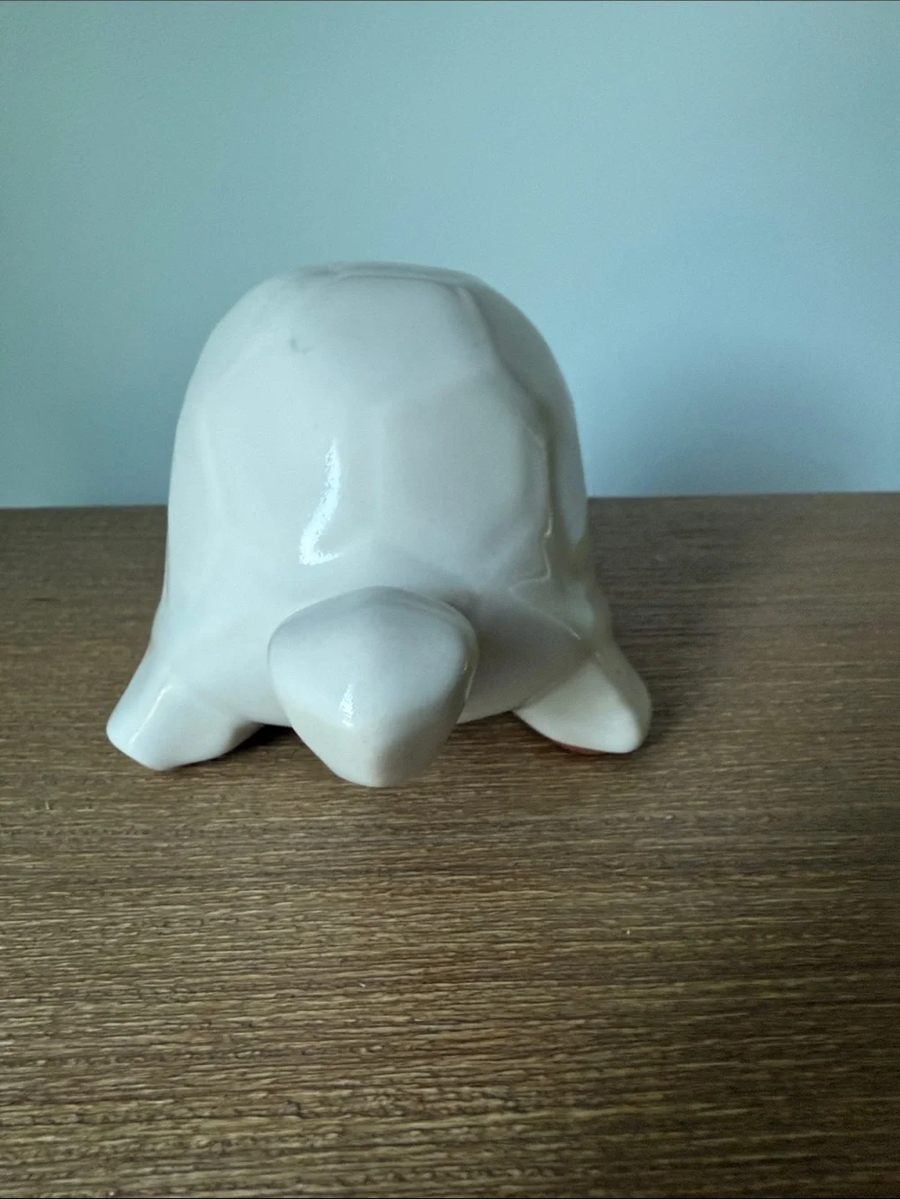 West Elm Glossy Cream Ceramic Turtle Accent